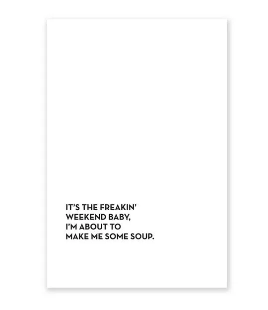 Funny soup tea towel from Sapling Press