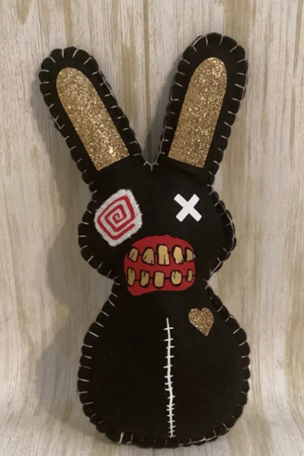 Easter baskets for teens: Zombie Bunny Easter Plush handmade by On the Creepy Side / Etsy