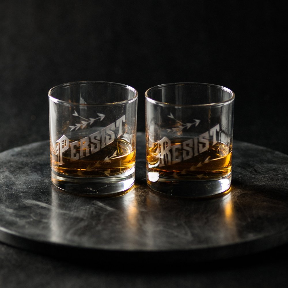 Cool feminist gifts: Resist/Persist glassware