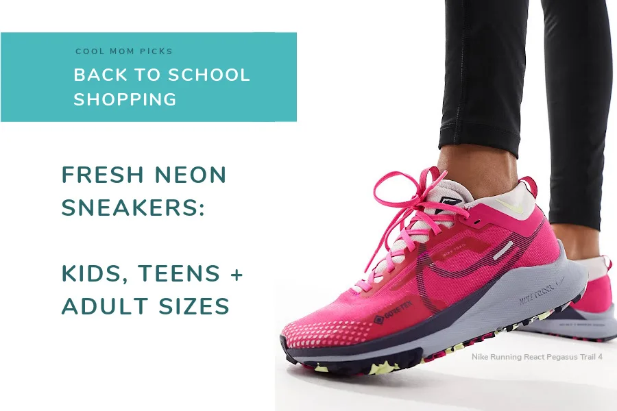 Fresh Olympic-inspired neon sneakers in kids, men's, women's sizes