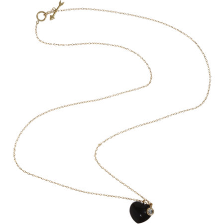 Black onyx heart pendant with arrow toggle clasp