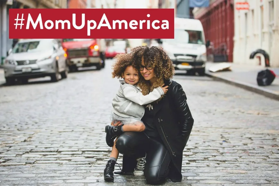The #MomUpAmerica campaign calls on parents to take action and "Mom Up" for pay equality in the workforce.