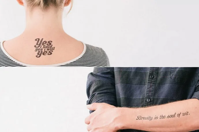 Litographs literary quote temporary tattoos