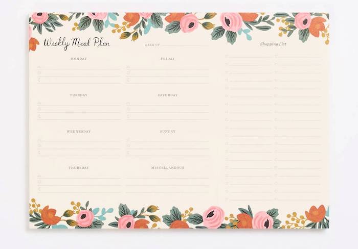 Best planners for moms: Meal Planner from Rifle Paper Co