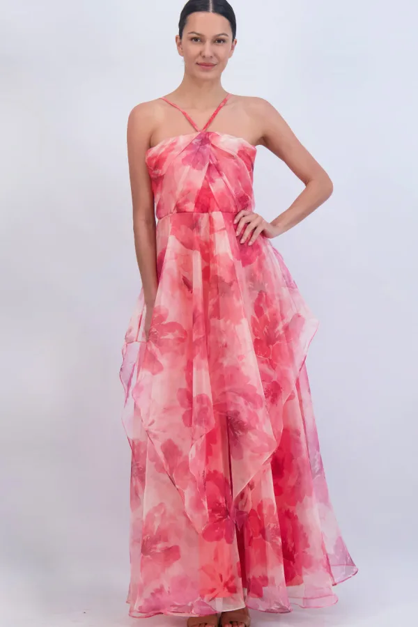 Flowy, floral dresses for summer weddings: Future Collective Target x Jenee Naylor Ruffle Maxi Dress
