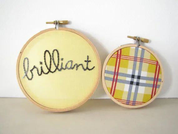 Embroidery hoop art for your kids' walls to inspire. Both of you.