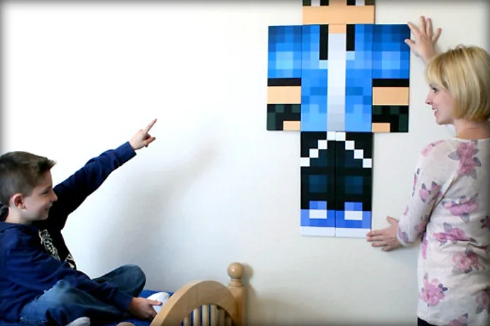 Custom Minecraft skin wall art on Etsy