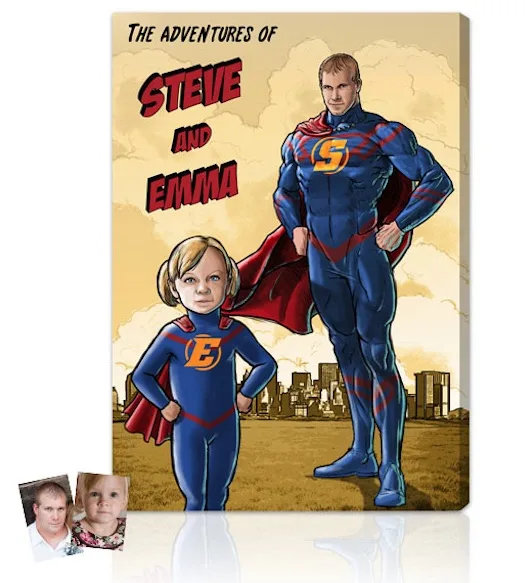 Personalized gifts for Father's Day: Custom Comic Book Portrait by The Comics Factory