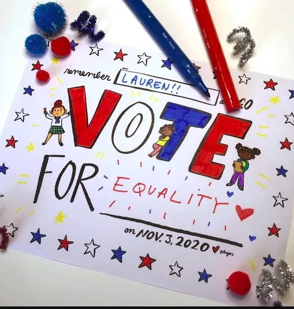 Vote coloring page for kids by Micah Player for Kids Made Modern
