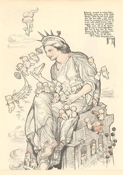 Women's History Month untold stories: editorial cartoonist Rose O'Neill invented the Kewpie, and turned their popularity into political messages about poverty, racial justice, and women's suffrage