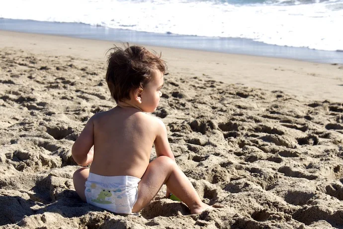 When the waves appear on Babyganics swim diapers with UV protection, you know it's time to take a break from the sun. So smart!