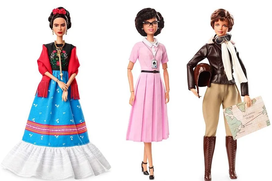 The Barbie Role Models collection has Inspiring Women series dolls including Frida Kahlo, Katherine Johnson, and Amelia Earhart.