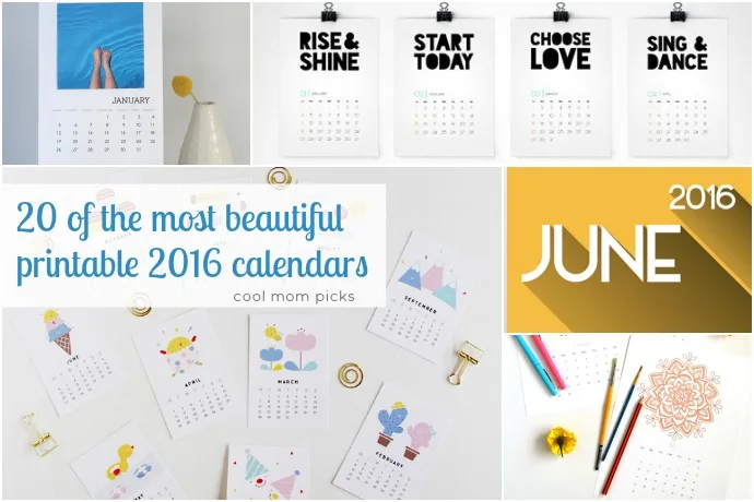 20 pretty printable 2016 calendars, lots of them free!