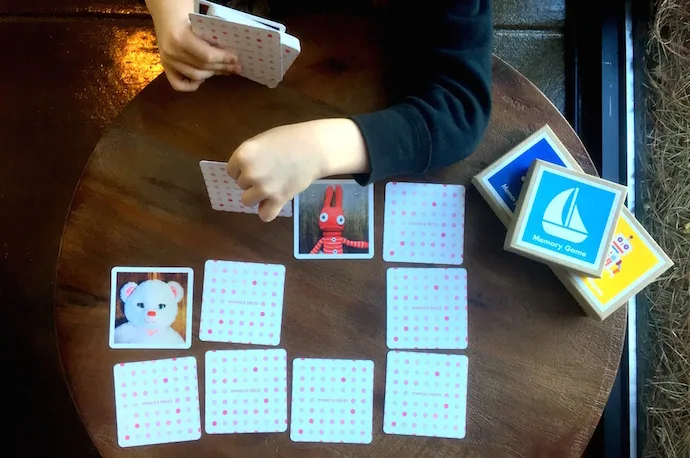 7 Fun ways to make your custom memory game even more memorable, like using photos of your child's stuffed animals.