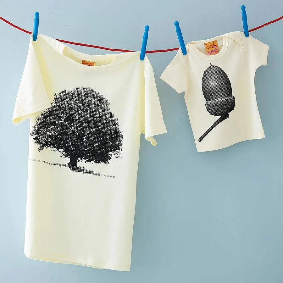 Cool daddy and me shirts for Father's Day featuring acorn and oak tree
