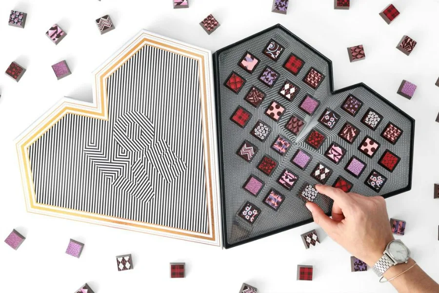 Fancy chocolate gift boxes, like this one by Compartes, will impress on Valentine's Day.