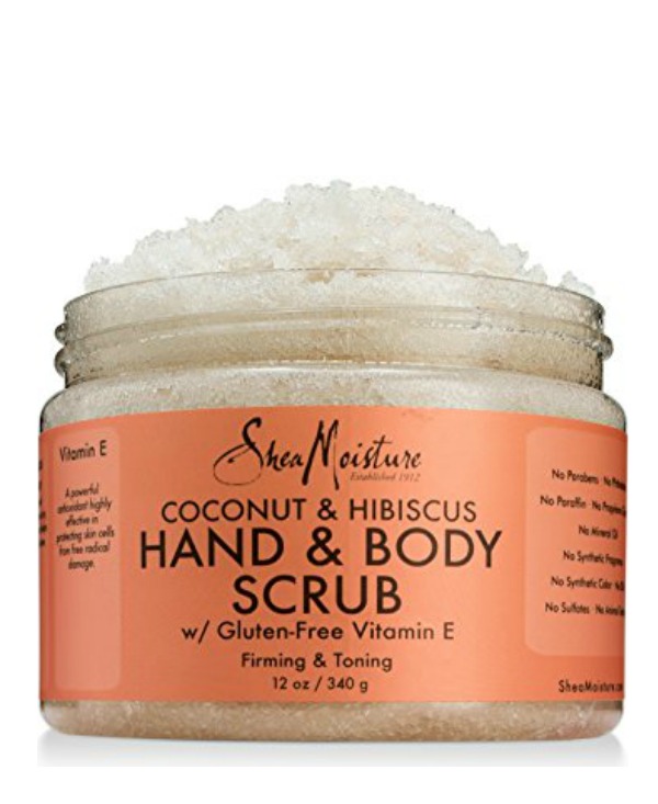 Best moisturizing + conditioning drugstore products for summer skin: Shea Moisture's Coconut and Hibiscus Scrub