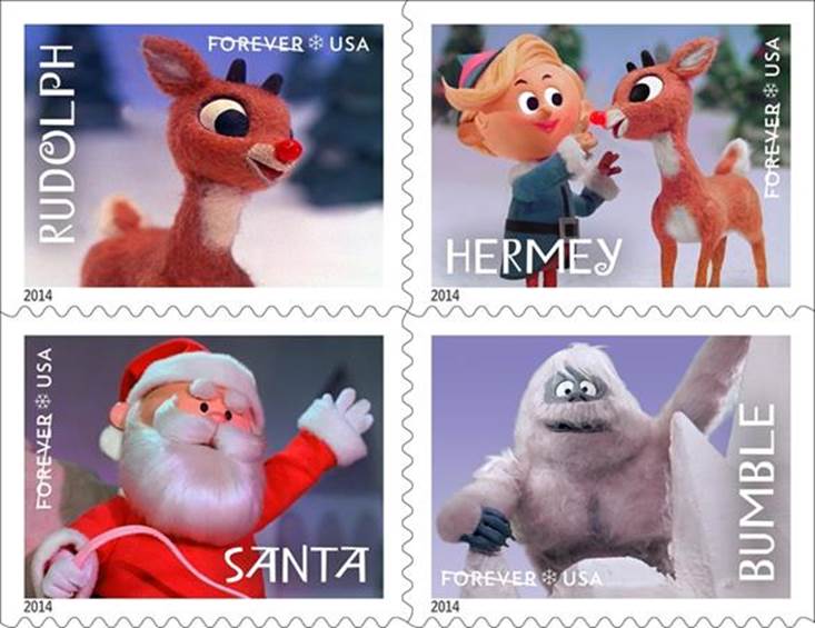 Creative stocking stuffers for kids: Rudolph postage stamps