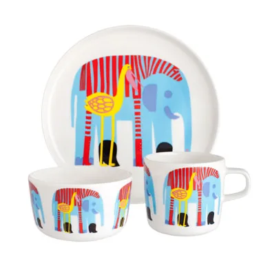The kids' table is the place to be with Marimekko's fun, fancy dishes