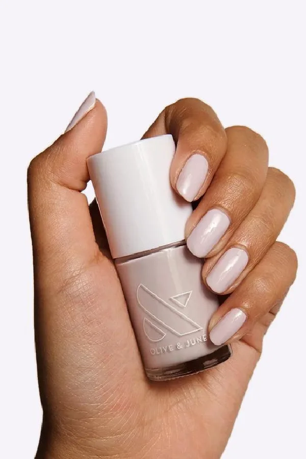 Hot winter nail trends for 2021-22: Not-white polishes like this one from Olive & June look great on nearly any skin tone