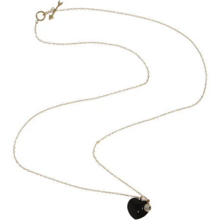 Black onyx heart pendant with arrow toggle clasp
