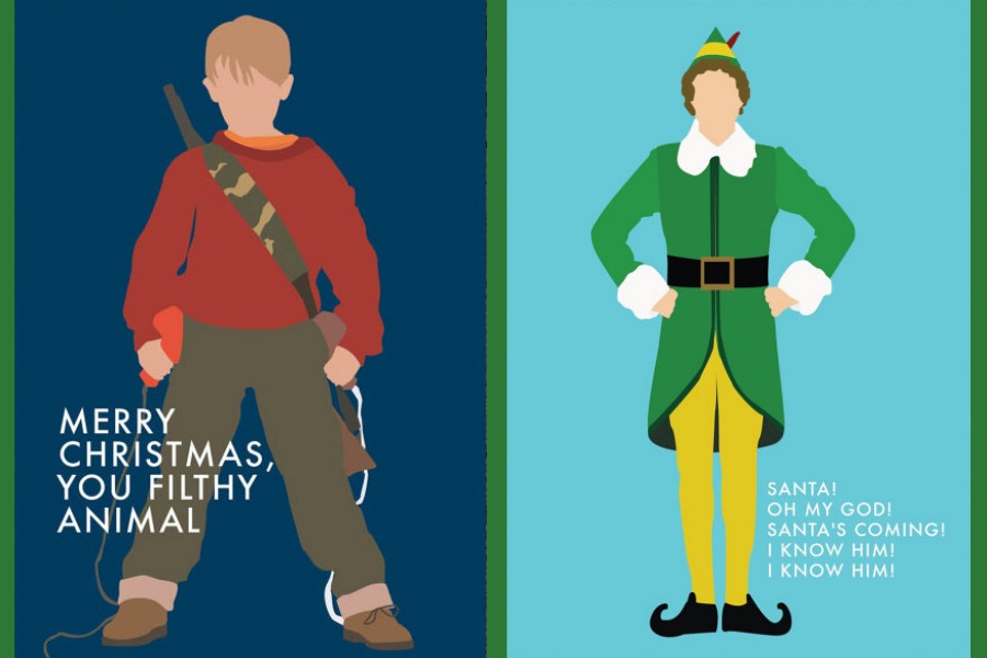 Christmas themed movie cards from The Lassoed Moon