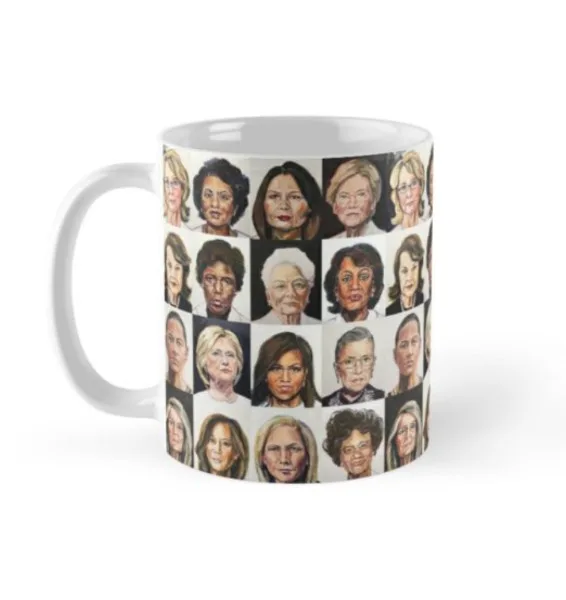 TL Duryea's Sheroes portrait mug at Red Bubbble